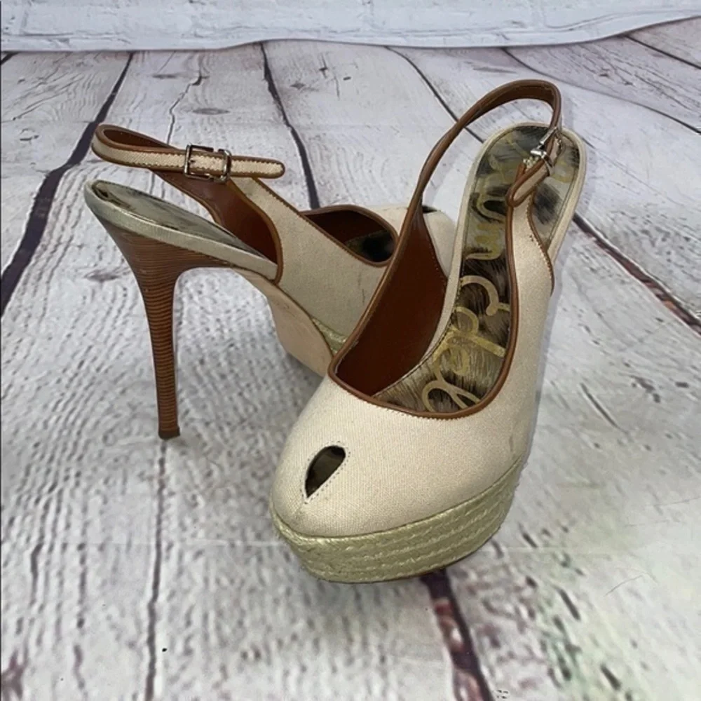 UEC Sam Edelman platform stilettos size 9 peep toe